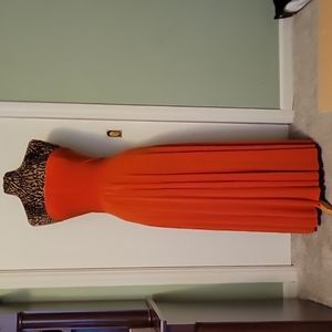 KamaliI Kulture Strapless Flaired Midi Burnt Orange - small